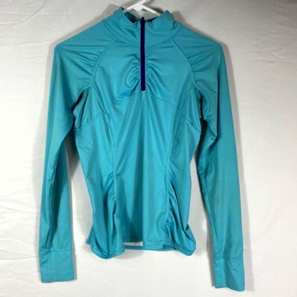 Athleta Quarter Zip Top Teal Size XSMALL